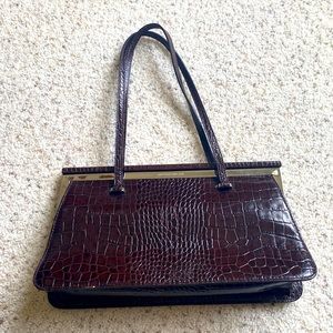 BROWN-BURGUNDY-GOLD ANTONIO MELANI SHOULDER BAG